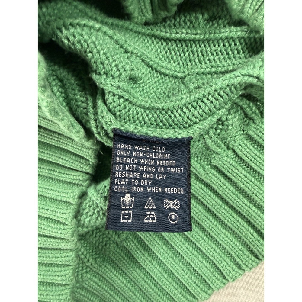 Ralph Lauren Women's Green Cable-Knit Crew Neck Long Sleeve Cotton Sweater S - Picture 4 of 7